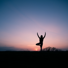 Yoga Practice At Sunset